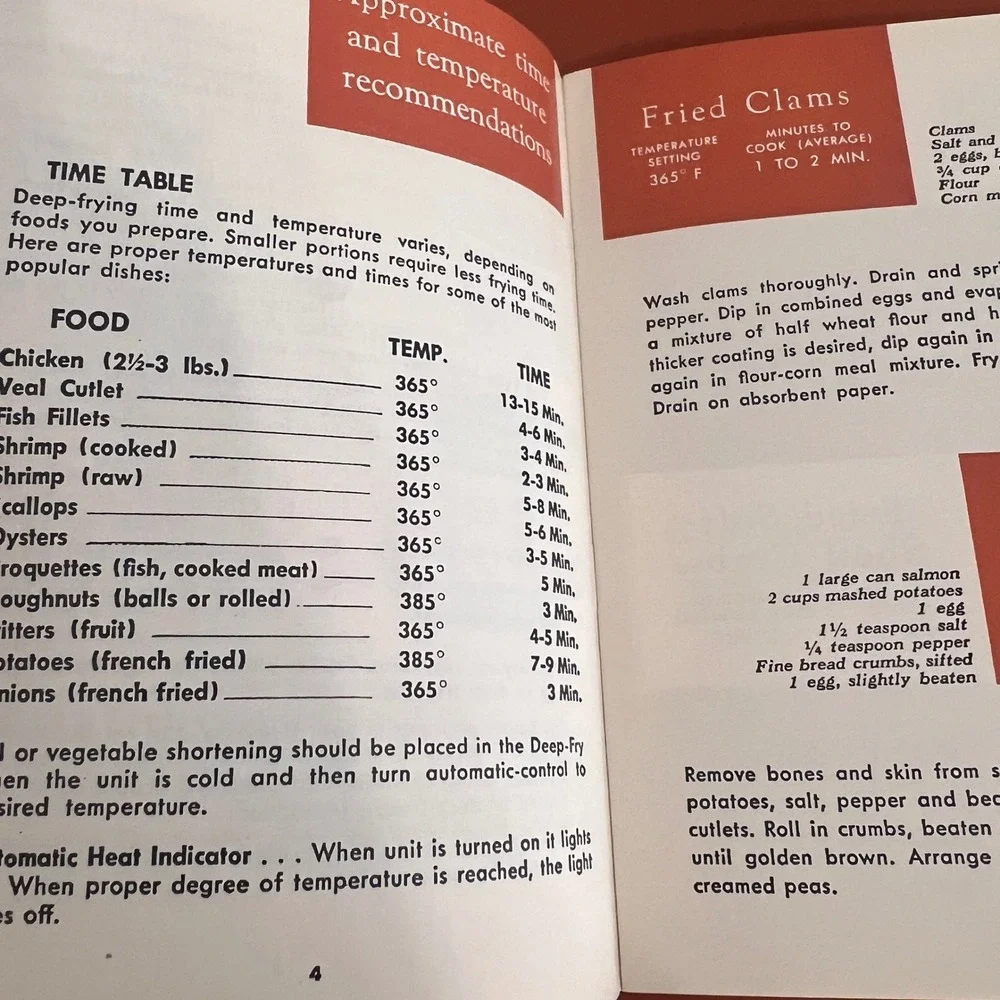 Vintage‎ Eastern Metal Products Deep-Fry Recipe Instruction Booklet Tuckahoe NY